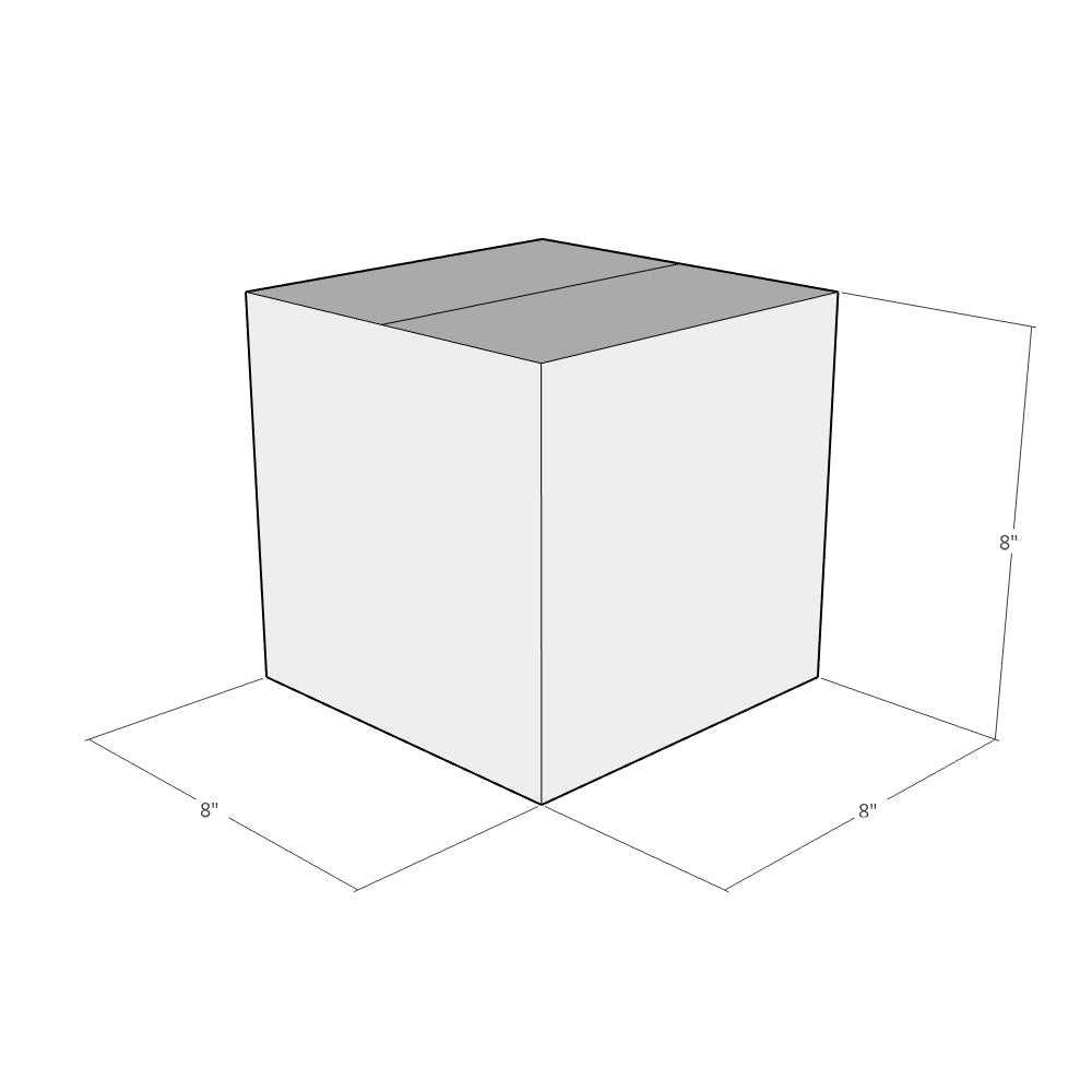 8x8x8 White Corrugated Box