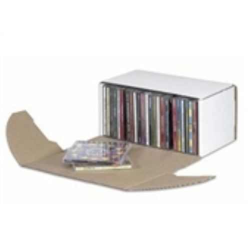 10 5/16 x 5 x 5 9/16" Outside Tuck  CD Jewel Case Corrugated Mailer - Holds 25 CD's