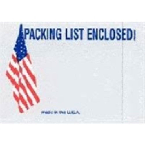 4 1/2 x 5 1/2" American Flag Packing List Envelope (1000/Case)