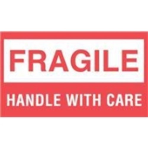 #DL1070  3 x 5"  Fragile Handle with Care Label