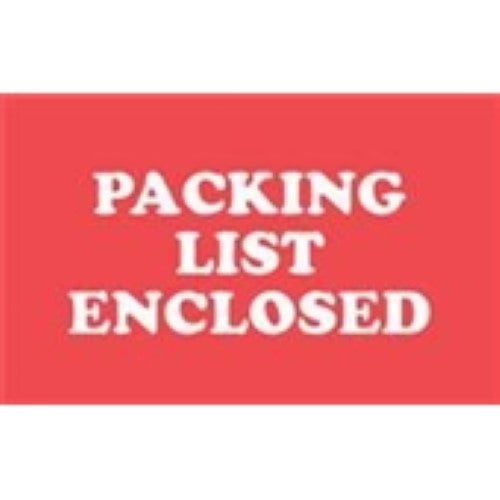 #DL1110  2 x 3"  "PACKING  LIST ENCLOSED" Label