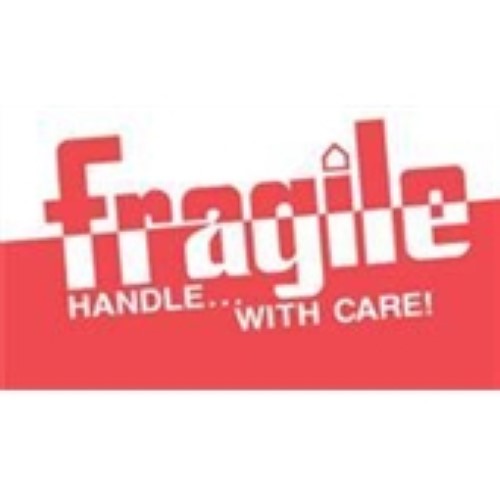 #DL1160  3 x 5"  Fragile Handle with Care Label