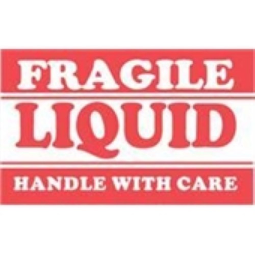 #DL1300  3 x 5"  Fragile Liquid Handle with Care Label