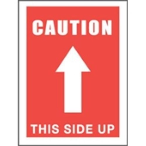 #DL1491 3 x 5"  Caution This Side Up (Arrow) Label