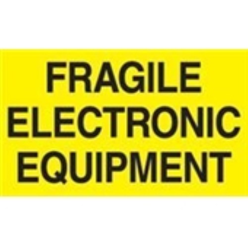 #DL2441  3 x 5"  Fragile Electronic Equipment Label