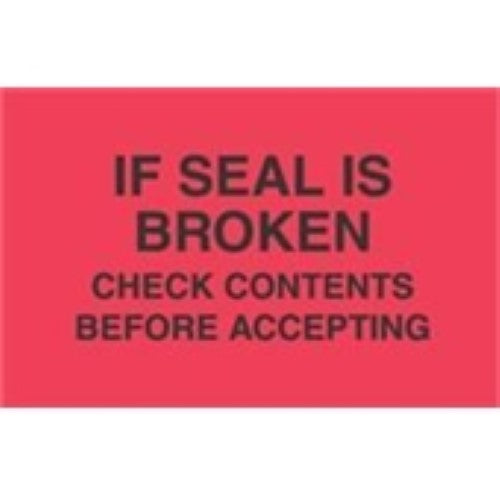 #DL3171  3 x 5"  If Seal is Broken Check Contents Before Accepting Label