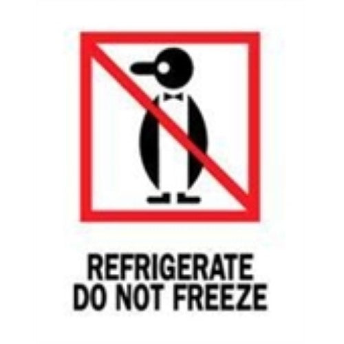 #DL4000  3 x 4"  Refrigerate Do Not Freeze (Penguin) Label