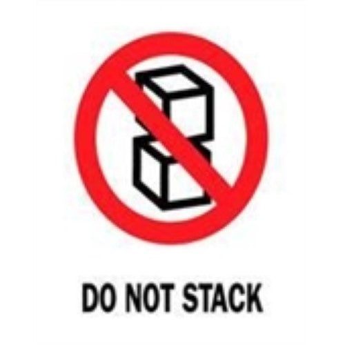 #DL4080  3 x 4"  Do Not Stack (Boxes) Label