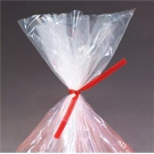 6" x 3/16" Red Plastic Twist Ties (500/bag)